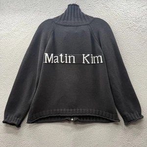 Matin Kim Punching Point Logo Knit Full Zip Cardigan Sweater Wool Alpaca Size S - Picture 1 of 11