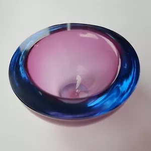 Flavio Poli Archimede Seguso Murano Glas Venedig lila Schale 10cm Vintage Italy - Bild 1 von 18