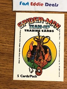 MARVEL COMIC IMAGES 1990 SPIDER-MAN TEAM UP TRADING CARDS HEADER PACK CARD  - Picture 1 of 2