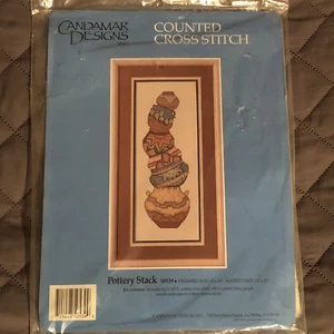 Candamar Designs Counted Cross Stitch Embroidery Kit Pottery Stack Southwestern - Picture 1 of 11