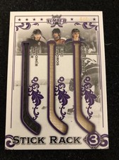2021-22 Leaf Lumber JAGR LINDROS ROBITAILLE Stick Rack 3 Triple Relic /9