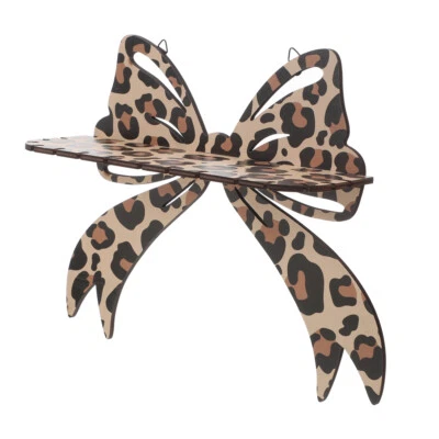  Wall Mounted Shelf with Leopard Print Bow Floating Wall Shelves For Bedroom - Image 1 of 4