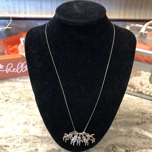 Vtg Birthstone necklace w/5 children Sterling Silver Charms & 18” Chain - Picture 1 of 11