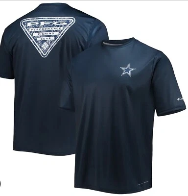 NUEVO CON ETIQUETAS COLUMBIA Dallas Cowboys Terminal Tackle Omni-Sombra Camiseta Azul Marino Talla M Foto 1 de 4