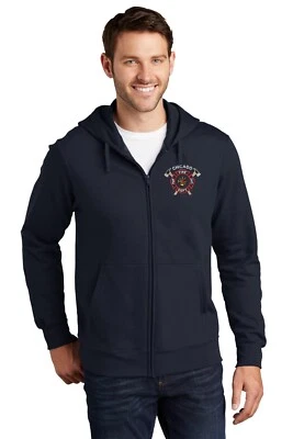 Chicago Fire Dept. Full Zip Hooded Sweatshirt with Cross Axe Embroidered Logo - Image 1 of 2