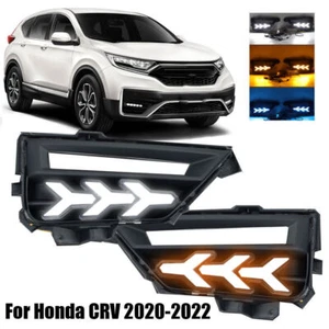 Pair For 2020-2022 Honda CRV Driving Fog Light Turn Signal Lamps 3Colors LED DRL - Picture 1 of 14