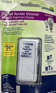 Leviton Digital Rocker Dimmer w/ Led Brightness Display Single Pool or 3Way - Picture 1 of 2
