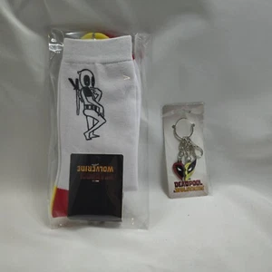 OFFICIAL Deadpool Wolverine Friendship Socks Movie Dave & Busters keychain New - Picture 1 of 1