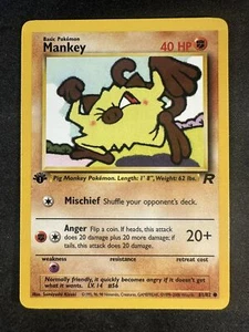 Pokemon TCG 61/82 Mankey Team Rocket 1. Auflage Common NM/LP - Bild 1 von 2