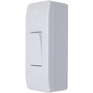 Architrave Light Switch 2-Way 1 Gang with 16mm Pattress Surface Box White - Picture 1 of 7