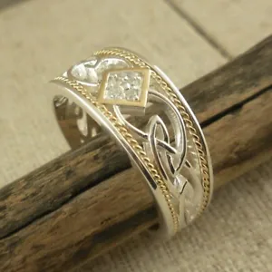 Vintage Women Celtic Knot Ring Cubic Zircon Wedding Party Jewelry Rings Sz 5-10 - Picture 1 of 11