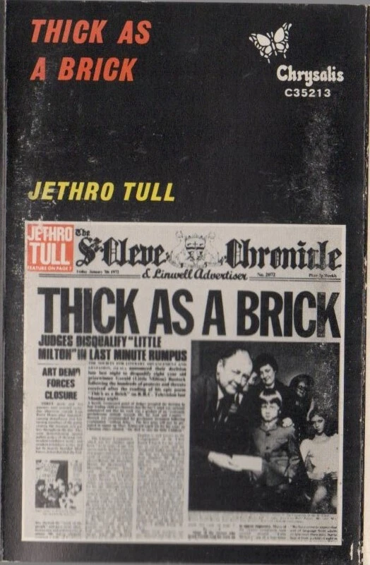 JETHRO TULL Thick As A Brick Classic Prog Ian Anderson CASSETTE TAPE VG - Image 1 of 2