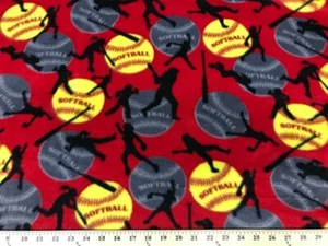 SOFTBALLS ROT FLEECE STOFF 456 METERWARE - Bild 1 von 1