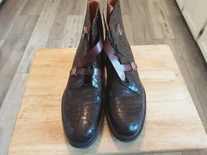 Lorens "Cesar" Men's Lace-Up Leather Ankle Boots, Cognac/Brown, Made in Spain - Picture 1 of 8