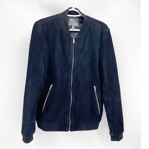 ASOS suede leather bomber jacket sz M business casual classic streetwear - Picture 1 of 12