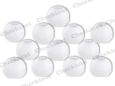 12x 10" Linterna de Papel Blanco Boda Fiesta Colgante Decoración Lámpara Pantalla Suministros Foto 1 de 3