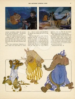 Revista POST vintage com estampa de filme da Disney artigo publicitário botões de cama e vassouras 1971 - Imagem 1 de 3