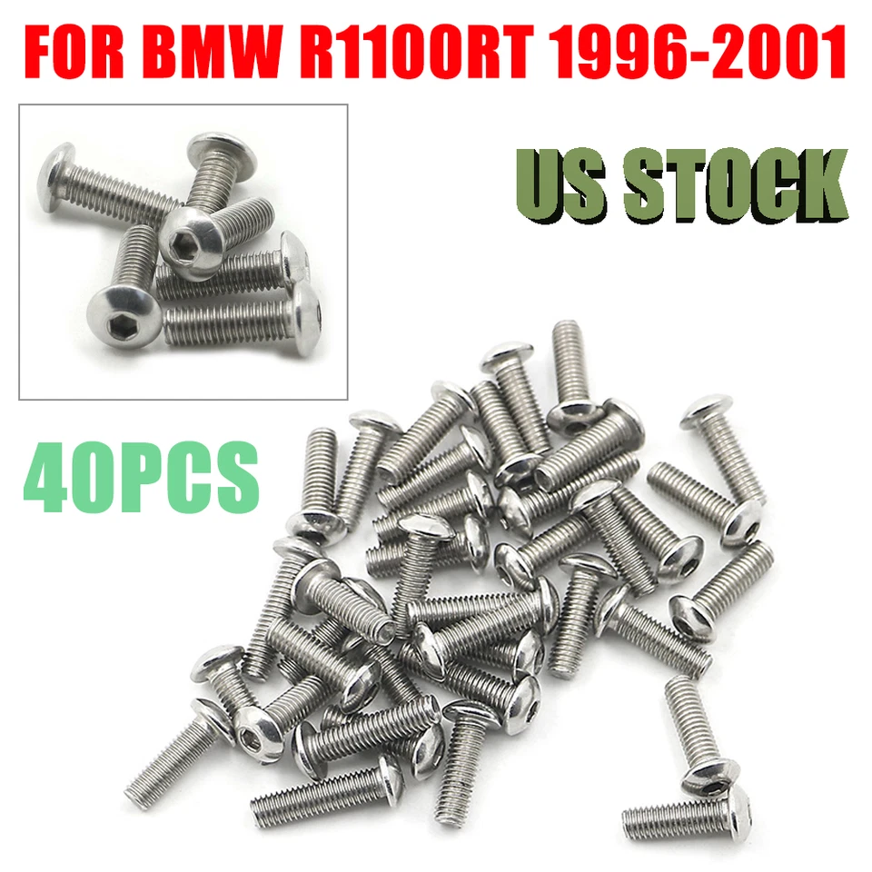 Juego de tornillos de carenado de acero inoxidable de 40 piezas para BMW R1100RT R1100 1996-2001 Foto 1 de 4