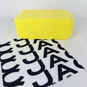 Marc Jacobs Glasses Sunglasses CASE ONLY + Cloth Clamshell Yellow Lined Designer - Picture 1 of 12