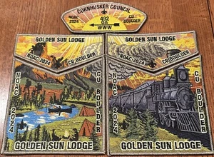 NOAC 2024 - OA Golden Sun Lodge 492 Patch Set Train From Cornhusker Council - Bild 1 von 1