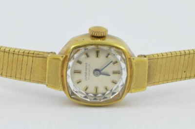 Reloj Junghans Mujer 0 25/32 pulgadas Acero Chapado Vintage RARO con Banda Herida Manual 2 Foto 1 de 4