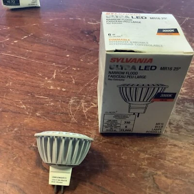 Sylvania 78421 LED6MR16/DIM/830/NFL25 6W 120V 3000K (new) - Image 1 of 4