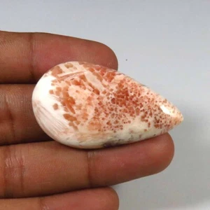 Gemme Scolecite Rosso Naturale Pera Liscio Lucido Cabochon 41x23mm 32Ct Fai da Te SC-139 - Foto 1 di 11