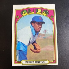 1972 Topps Baseball Fergie Jenkins Chicago Cubs Card #410 Hall of Famer