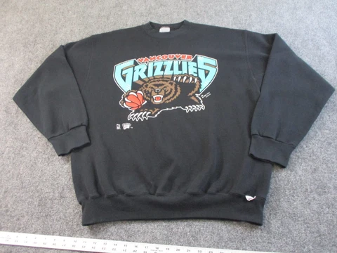 Vintage Vancouver Grizzlies Sweatshirt Adult Extra Large Black Crewneck Logo 7 Cover