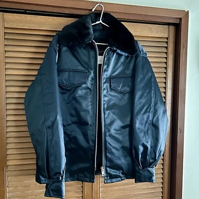 Vintage Winter Satin Bomber Jacket Men’s Large Size 40 Tailored Vancouver Canada - Image 1 of 4