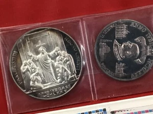 1975 Vatikanstadt Papst Paul VI. 5 Proof Silbermedaille & Stempel Set mit Pieta E0814 - Bild 1 von 14