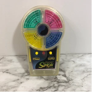 Vintage Milton Bradley 1995 Pocket Simon Clear Electric Handheld Game Tested - Picture 1 of 4