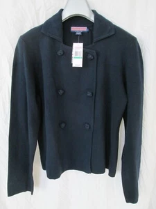 NWT $165 Women's VINEYARD VINES Blue Double Breasted 'Sea Island' Sweater Size L - Picture 1 of 5