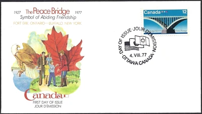 🍁Canada   #737   "PEACE BRIDGE"  Brand New 1977  Fleetwood Cover - Image 1 of 2