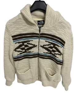 North Face Mens Full Zip Sweater Coat Size Large Graphic Design Wool Thick - Picture 1 of 7