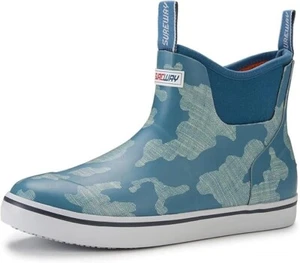 Sureway Waterproof Fishing Deck Boots Men's Size 12 Rubber Muckers Blue Camo - Picture 1 of 3