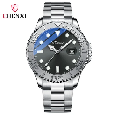 CHENXI Reloj Hombre Marca de Lujo Acero Plateado Reloj Pulsera Hombre Cuarzo Fecha Relojes Foto 1 de 4