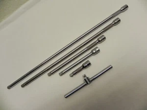 Snap-On 6 Piece 1/4'' Drive Extension and T-Bar Set Knurled/Smooth Made In USA - Bild 1 von 12