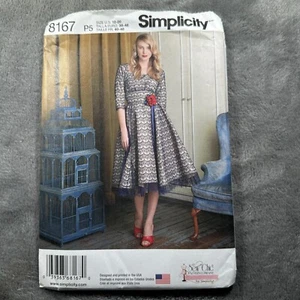 Vestido Simplicity 8167 Misses patrón tallas 12-20 estilo vintage ajuste elegante acampanado - Imagen 1 de 6