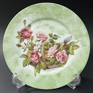 Rochard Limoges France GARDEN SENTIMENT ROSES BASKET Salad Plate 8" - Picture 1 of 4