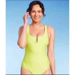 Kona Sol Women's Medium Coverage One Piece Swimsuit Swimwear U-Wire L - Picture 1 of 9