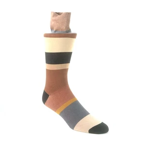 Calcetines para hombre Tallia Rust & Ecru a rayas anchas (talla única) - Imagen 1 de 2