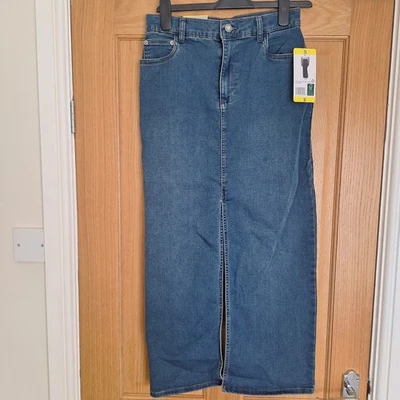 New Ladies 32 Degrees Heat Blue Denim Maxi Skirt Size Small 8-10 - Image 1 of 4