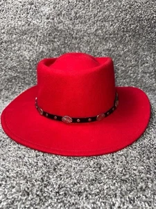 Silverado Fedora Hat Womens Size Extra Large Red 100% Wool MAde in USA - Picture 1 of 11