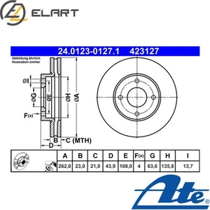 2x BRAKE DISC 24.0123-0127.1 FOR FORD FIESTA/VII/Van YYJE/YYJG/SFJH/SFJN 1.0L - Picture 1 of 7