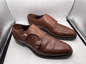 SID MASHBURN UK 10.5 US 11 BROWN DOUBLE MONK STRAP MADE IN ENGLAND - Picture 1 of 22