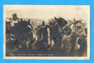 Horses, Paris, Salon 1904, Rouffet, Convoi De Chevaux, RPPC - Picture 1 of 2