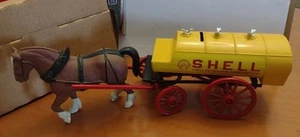Shell Petroleum Corporation Horse Drawn Tanker Wagon Bank - Picture 1 of 8