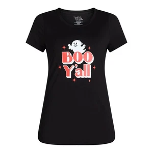 Camiseta para mujer negra con estampado gráfico Time and Tru Maternity talla XL (16/18)/BOO Y'all - Imagen 1 de 4