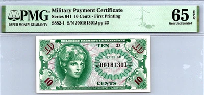 Series 641 10 Cents First Printing MPC PMG 65 Gem UNC S882-1 - Image 1 of 4